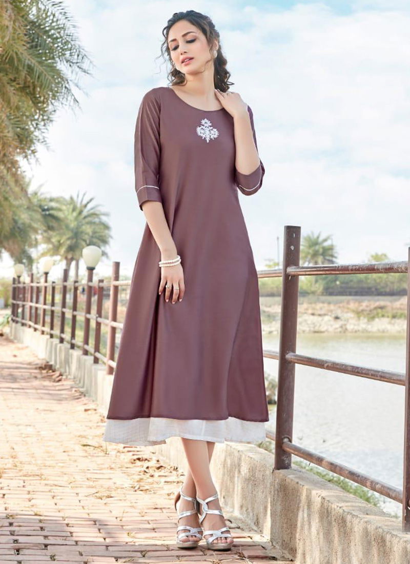 White Stone Pure Modal Viscose Khantil and Hand Work Kurti With Cotton Inner Designer Kurti Collection 4021-4025